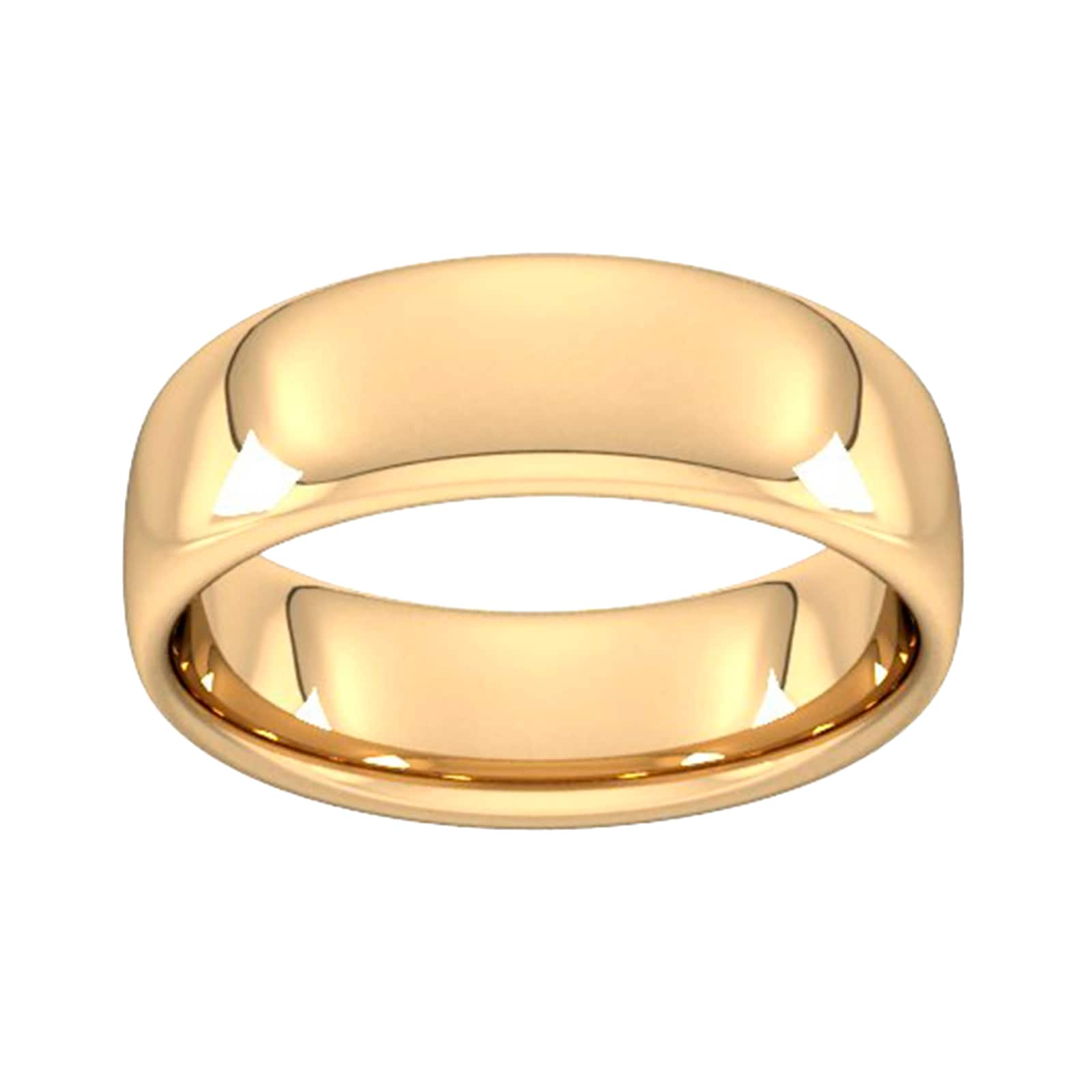 7mm Slight Court Heavy Wedding Ring In 18 Carat Yellow Gold - Rin