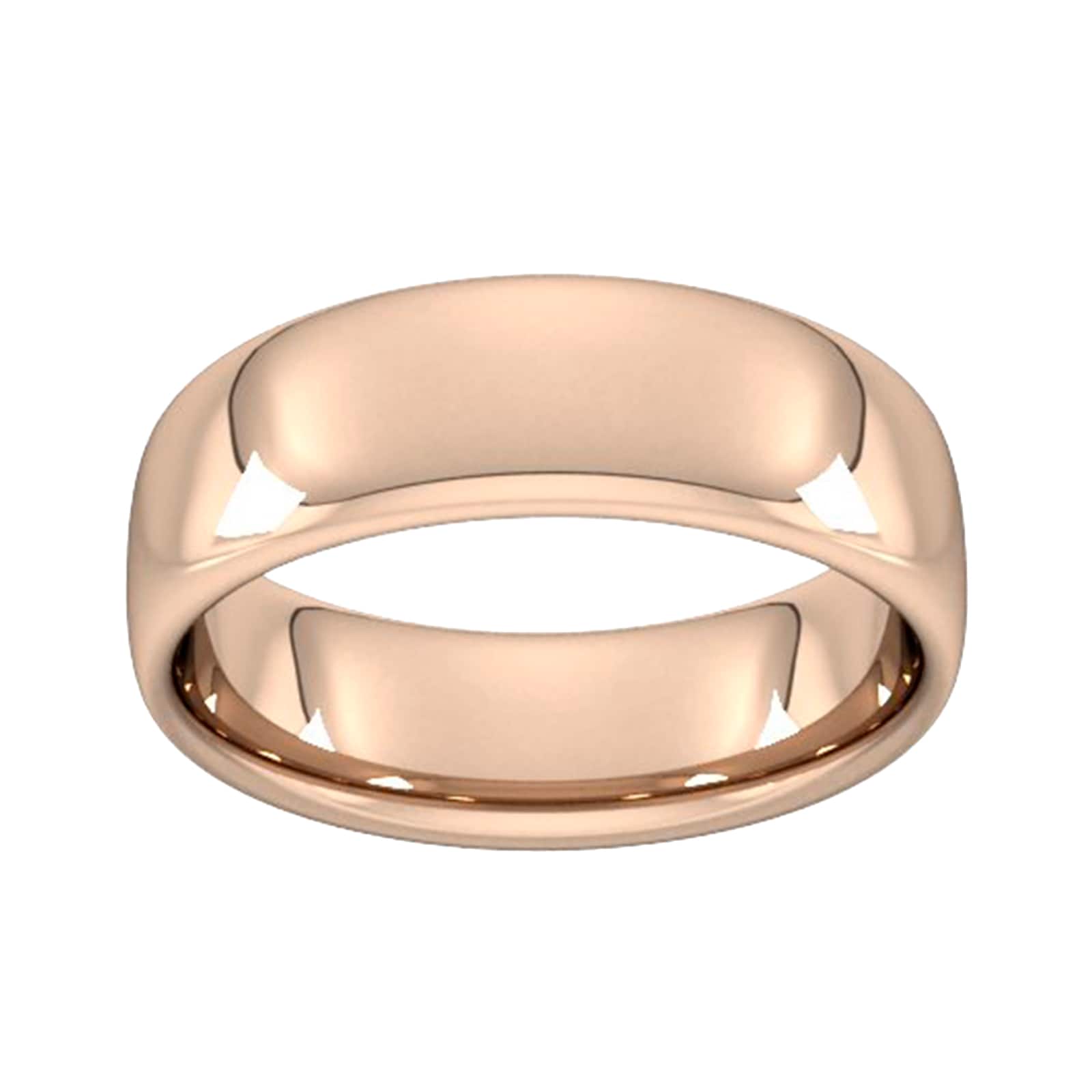 7mm Slight Court Heavy Wedding Ring In 18 Carat Rose Gold - Ring Size W