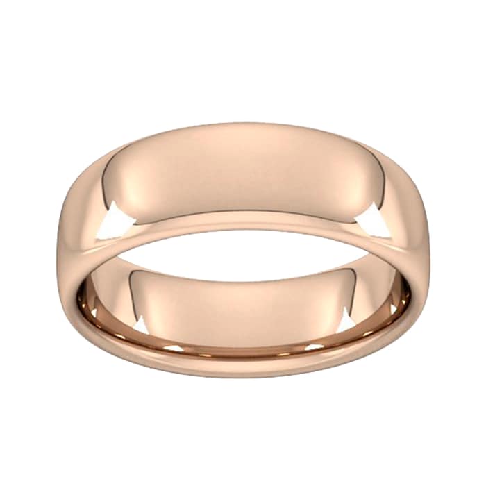 Goldsmiths 7mm Slight Court Heavy Wedding Ring In 18 Carat Rose Gold