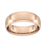 Goldsmiths 7mm Slight Court Heavy Wedding Ring In 18 Carat Rose Gold