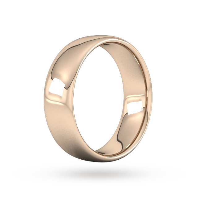 Goldsmiths 7mm Slight Court Heavy Wedding Ring In 18 Carat Rose Gold