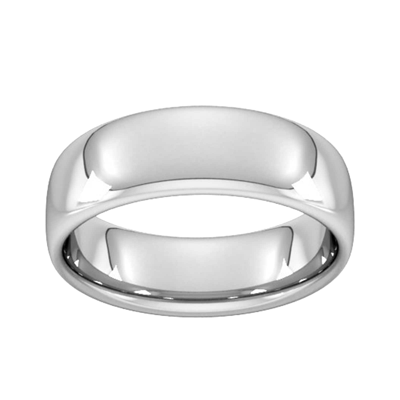 7mm Slight Court Heavy Wedding Ring In 950 Palladium - Ring Size G