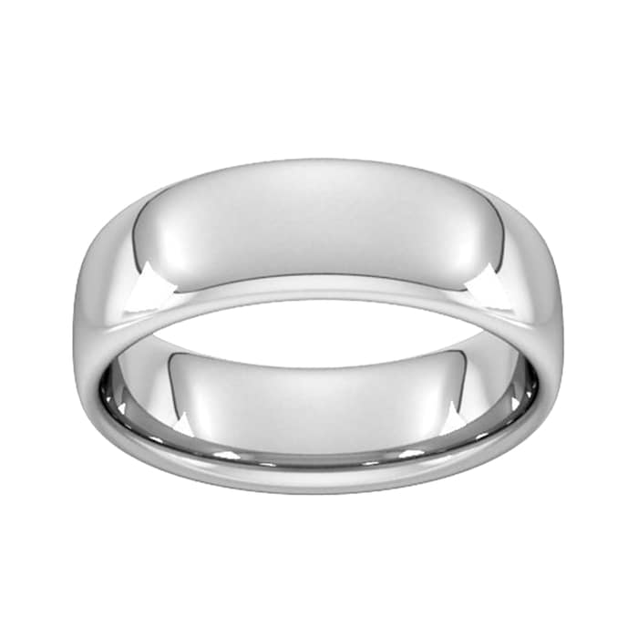 Goldsmiths 7mm Slight Court Heavy Wedding Ring In Platinum - Ring Size R