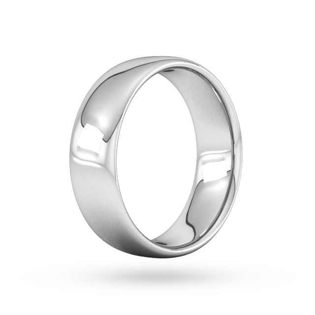 Goldsmiths 7mm Slight Court Heavy Wedding Ring In Platinum - Ring Size T