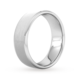 Goldsmiths 7mm Slight Court Heavy Polished Chamfered Edges With Matt Centre Wedding Ring In 9 Carat White Gold - Ring Size R