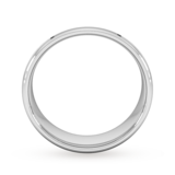 Goldsmiths 7mm Slight Court Heavy Polished Chamfered Edges With Matt Centre Wedding Ring In 9 Carat White Gold - Ring Size R
