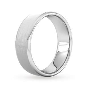 Goldsmiths 7mm Slight Court Heavy Polished Chamfered Edges With Matt Centre Wedding Ring In Platinum