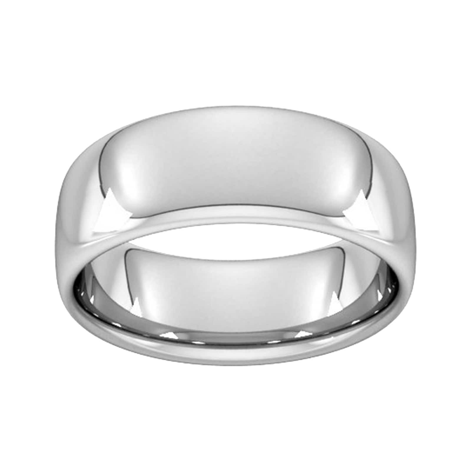 8mm Slight Court Heavy Wedding Ring In 9 Carat White Gold - Ring Size K