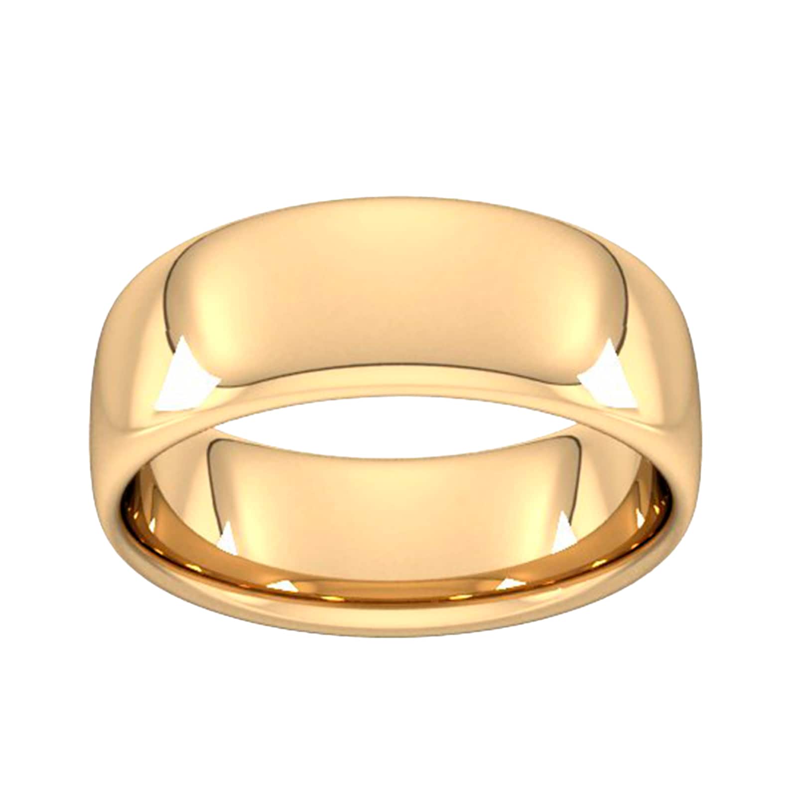 Goldsmiths 8mm Slight Court Heavy Wedding Ring In 9 Carat Yellow Gold