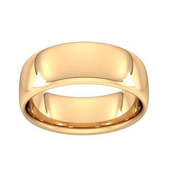 Goldsmiths 8mm Slight Court Heavy Wedding Ring In 9 Carat Yellow Gold
