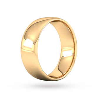 Goldsmiths 8mm Slight Court Heavy Wedding Ring In 9 Carat Yellow Gold