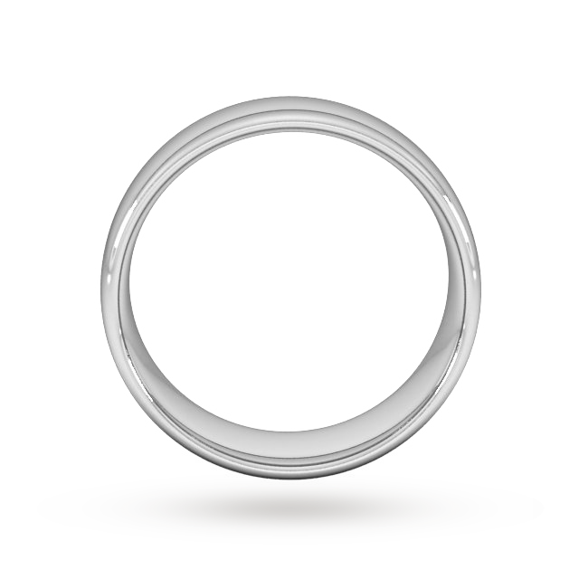 Goldsmiths 8mm Slight Court Heavy Wedding Ring In 18 Carat White Gold - Ring Size Y