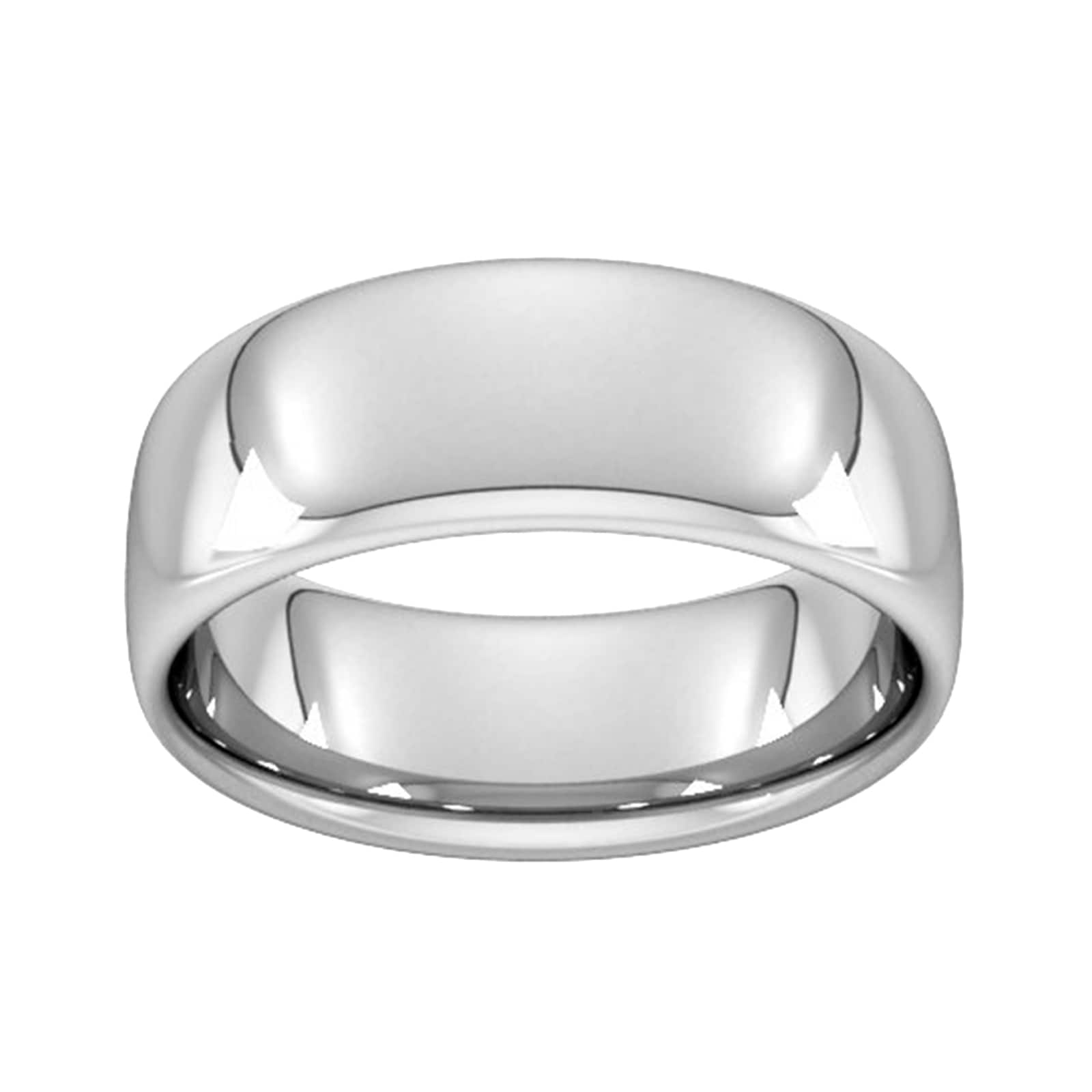 8mm Slight Court Heavy Wedding Ring In 950 Palladium - Ring Size 