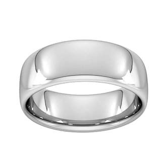 Goldsmiths 8mm Slight Court Heavy Wedding Ring In 950 Palladium
