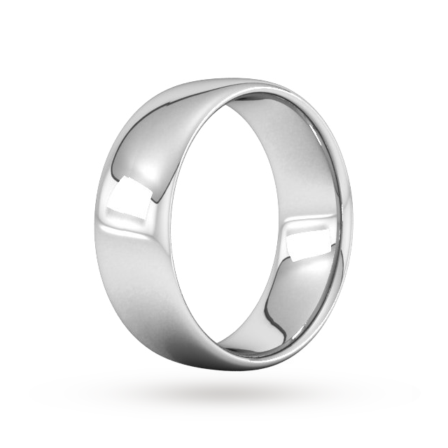 Goldsmiths 8mm Slight Court Heavy Wedding Ring In 950 Palladium - Ring Size P