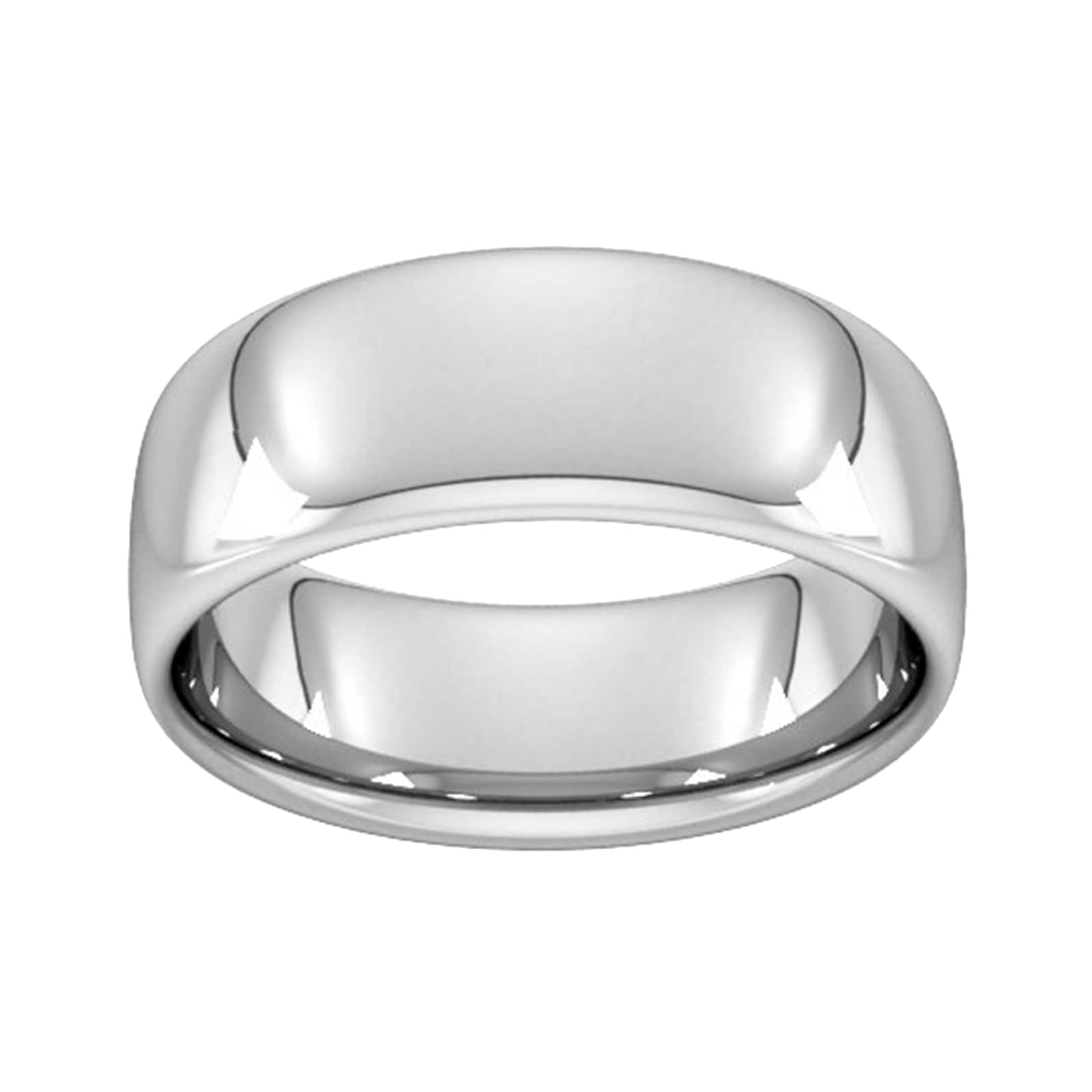 8mm Slight Court Heavy Wedding Ring In Sterling Silver - Ring Size R