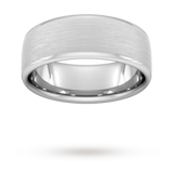 Goldsmiths 8mm Slight Court Heavy Matt Finished Wedding Ring In 9 Carat White Gold - Ring Size R