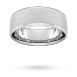 08306595 - 8mm Slight Court Heavy Matt Finished Wedding Ring In 9 Carat White Gold