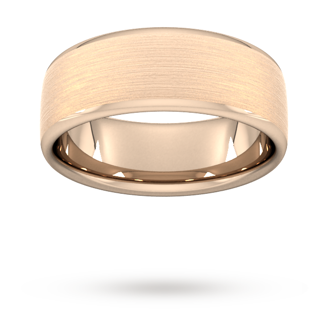 Goldsmiths 8mm Slight Court Heavy Matt Finished Wedding Ring In 18 Carat Rose Gold Goldsmiths 8mm Slight Court Heavy Matt Finished Wedding Ring In 18 Carat Rose Gold