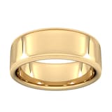 Goldsmiths 8mm Slight Court Heavy Milgrain Edge Wedding Ring In 18 Carat Yellow Gold
