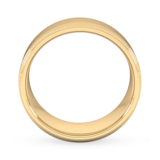 Goldsmiths 8mm Slight Court Heavy Milgrain Edge Wedding Ring In 18 Carat Yellow Gold