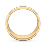Goldsmiths 8mm Slight Court Heavy Matt Finish With Double Grooves Wedding Ring In 9 Carat Yellow Gold - Ring Size Y