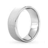 Goldsmiths 8mm Slight Court Heavy Polished Chamfered Edges With Matt Centre Wedding Ring In Platinum - Ring Size X