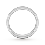 Goldsmiths 5mm Slight Court Standard Milgrain Edge Wedding Ring In 18 Carat White Gold - Ring Size R