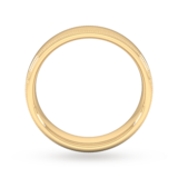 Goldsmiths 5mm Slight Court Standard Milgrain Edge Wedding Ring In 18 Carat Yellow Gold