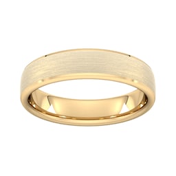 08306656 - 5mm Slight Court Standard Polished Chamfered Edges With Matt Centre Wedding Ring In 9 Carat Yellow Gold