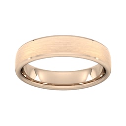 08306657 - 5mm Slight Court Standard Polished Chamfered Edges With Matt Centre Wedding Ring In 9 Carat Rose Gold