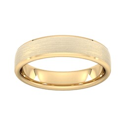 08306659 - 5mm Slight Court Standard Polished Chamfered Edges With Matt Centre Wedding Ring In 18 Carat Yellow Gold