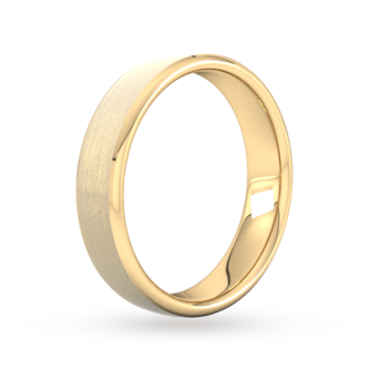 Goldsmiths 5mm Slight Court Standard Polished Chamfered Edges With Matt Centre Wedding Ring In 18 Carat Yellow Gold Goldsmiths 5mm Slight Court Standard Polished Chamfered Edges With Matt Centre Wedding Ring In 18 Carat Yellow Gold