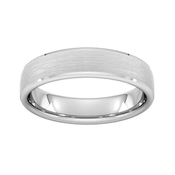 08306661 - 5mm Slight Court Standard Polished Chamfered Edges With Matt Centre Wedding Ring In 950 Palladium