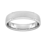 Goldsmiths 5mm Slight Court Standard Polished Chamfered Edges With Matt Centre Wedding Ring In Platinum