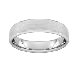 08306662 - 5mm Slight Court Standard Polished Chamfered Edges With Matt Centre Wedding Ring In Platinum