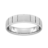 Goldsmiths 5mm Slight Court Standard Vertical Lines Wedding Ring In 9 Carat White Gold