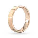 Goldsmiths 5mm Slight Court Standard Vertical Lines Wedding Ring In 9 Carat Rose Gold