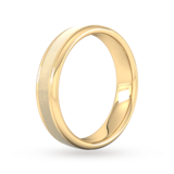 Goldsmiths 5mm Slight Court Standard Matt Centre With Grooves Wedding Ring In 9 Carat Yellow Gold - Ring Size K