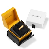 Goldsmiths 5mm Slight Court Standard Matt Centre With Grooves Wedding Ring In 9 Carat Yellow Gold - Ring Size K.5