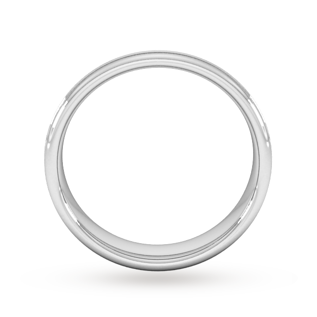 Goldsmiths 5mm Slight Court Standard Matt Centre With Grooves Wedding Ring In 18 Carat White Gold Goldsmiths 5mm Slight Court Standard Matt Centre With Grooves Wedding Ring In 18 Carat White Gold