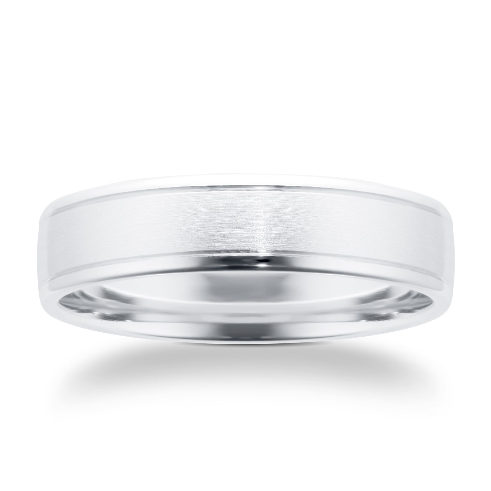 Platinum 5mm Classic Pattern Mens Wedding Ring - Ring Size V