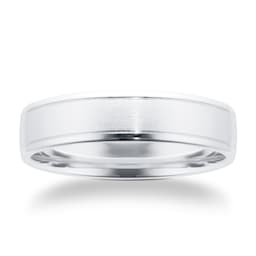 08306678 - Platinum 5mm Classic Pattern Mens Wedding Ring