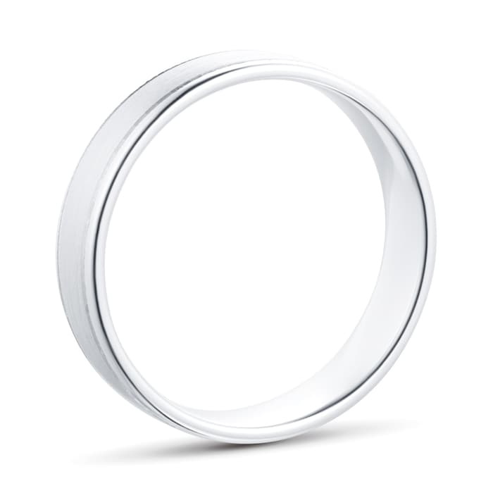 Goldsmiths Platinum 5mm Classic Pattern Mens Wedding Ring - Ring Size Q