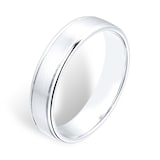 Goldsmiths Platinum 5mm Classic Pattern Mens Wedding Ring