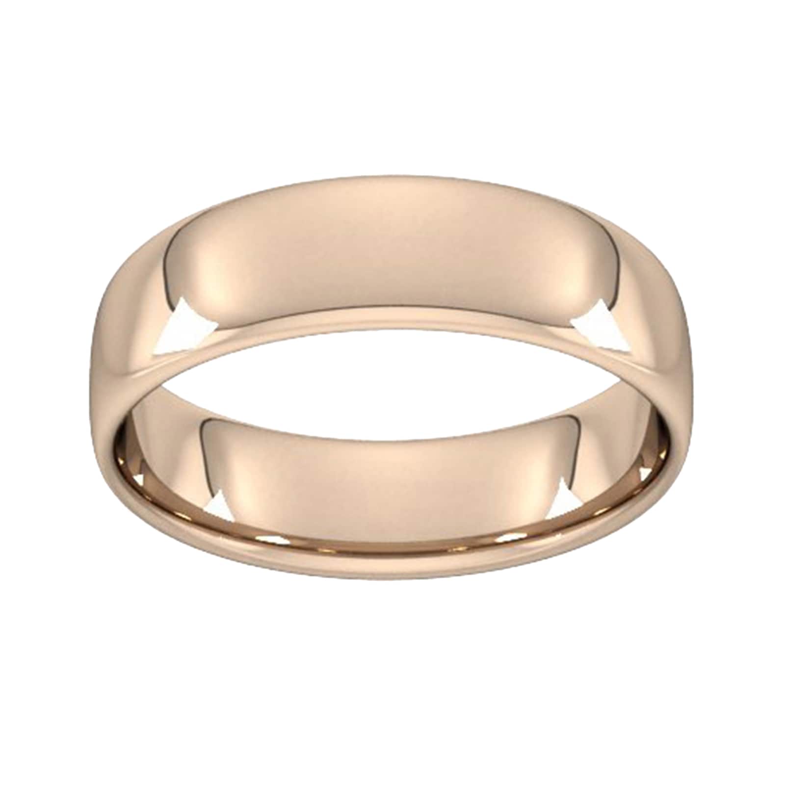 6mm Slight Court Standard Wedding Ring In 9 Carat Rose Gold - Ring Size Q