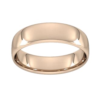 Goldsmiths 6mm Slight Court Standard Wedding Ring In 9 Carat Rose Gold