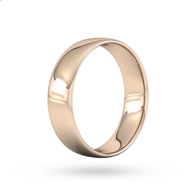 Goldsmiths 6mm Slight Court Standard Wedding Ring In 9 Carat Rose Gold