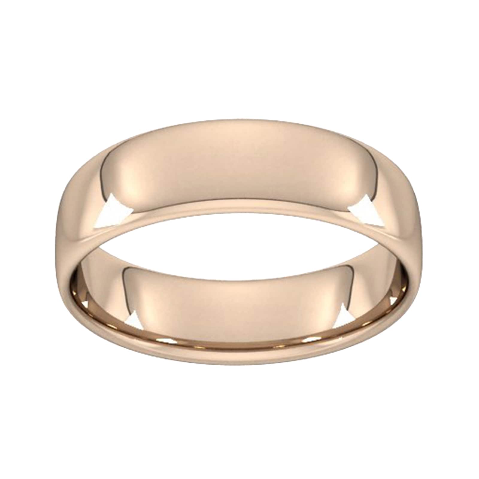 6mm Slight Court Standard Wedding Ring In 18 Carat Rose Gold - Ring Size M
