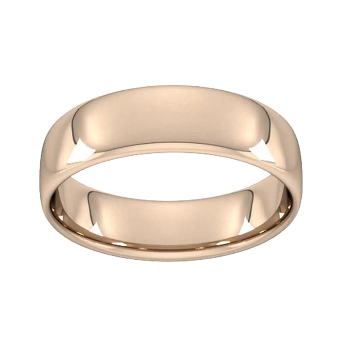 Goldsmiths 6mm Slight Court Standard Wedding Ring In 18 Carat Rose Gold